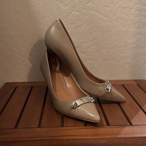 Coach Beige Women's Heels with Silver Accents